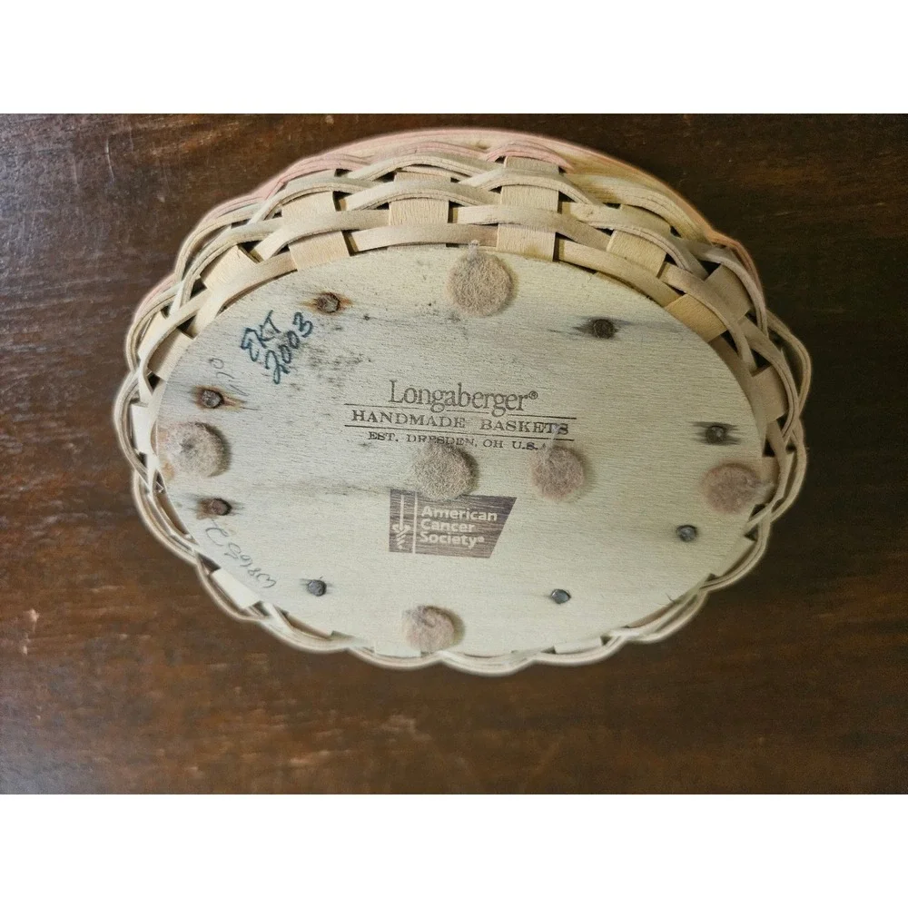 Longaberger Horizon of Hope 2003 Breast Cancer Basket Post its & protector